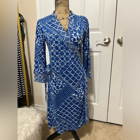 Blue Nautical Wrap Dress 💙 - Picture 1 of 4